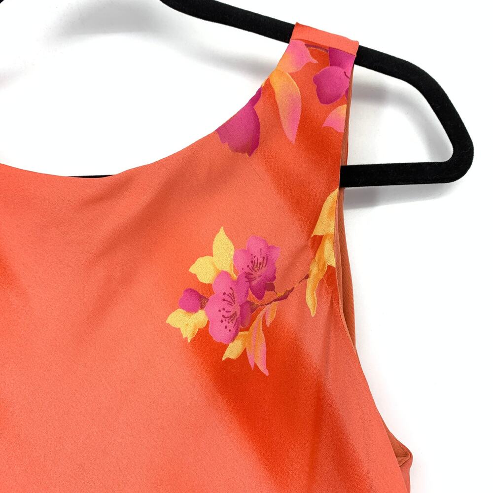 Vintage Y2K Alyn Paige A-Line Dress Womens Sz L Sleeveless Tropical Floral Print - Picture 4 of 8